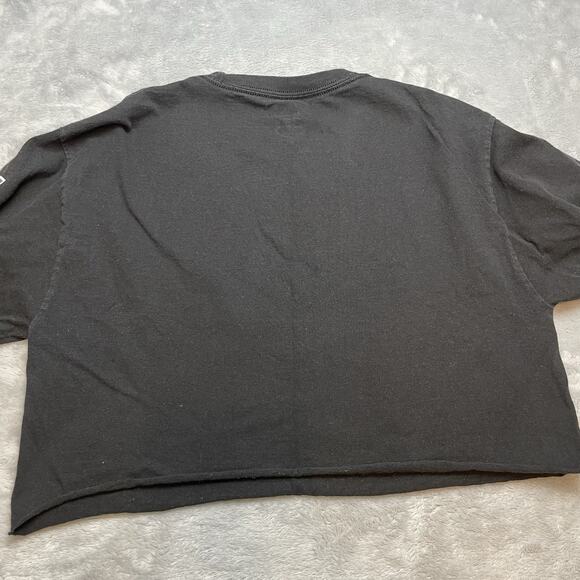 CSUS Sacramento State Hornets Tee T-Shirt Size M Black Cropped Long Sleeve DIY - Picture 2 of 6